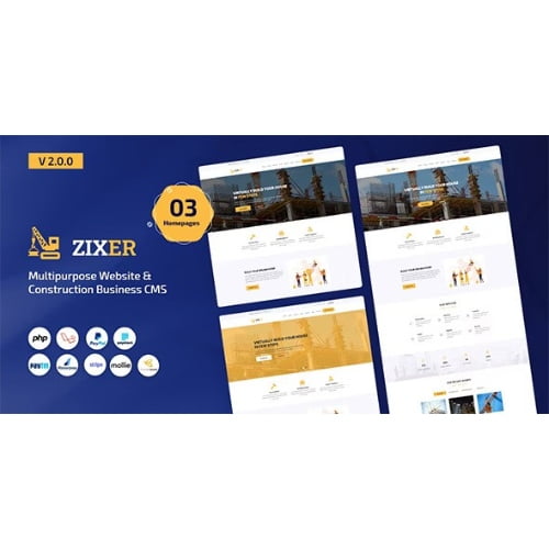 Zixer Multipurpose Website Construction Business Company CMS