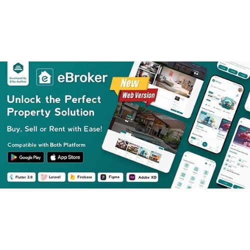 eBroker Real Estate Property Buy Rent Sell Flutter app with Laravel Admin Panel