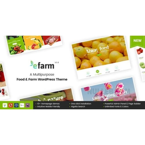 eFarm – A Multipurpose Food & Farm WordPress Theme