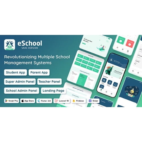 eSchool SaaS School Management System with Student Parents Flutter App Laravel Admin