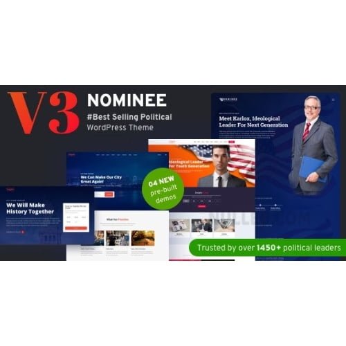 Nominee Political WordPress Theme for Candidate Political Leader