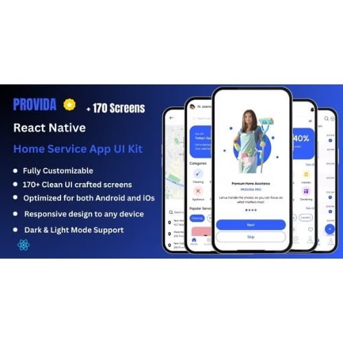 Provida Pro Home Service House Cleaning React Native Expo Ui Kit