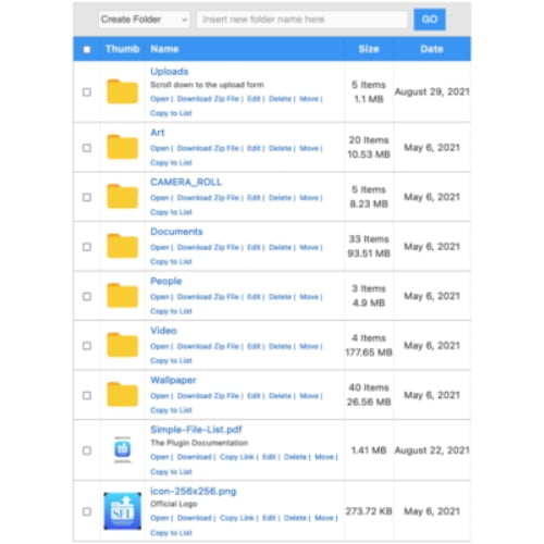 Simple File List Pro